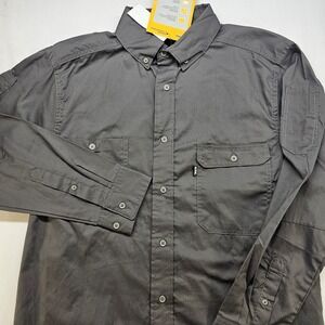 Berne Workwear Men's M Button Down Work Shirt Gray Long Sleeve Utility NEW